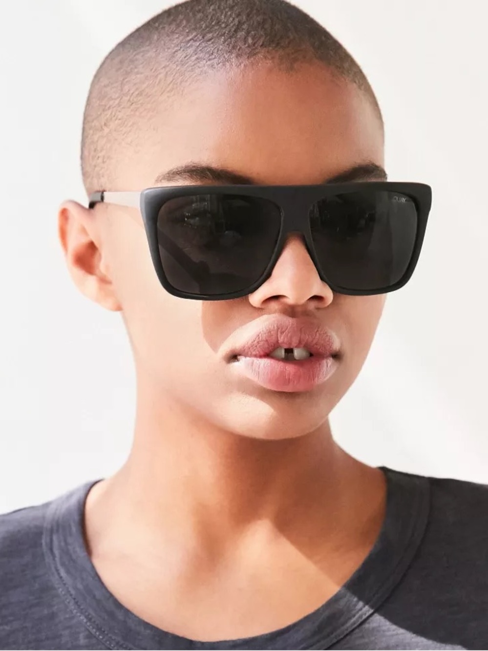 Quay Oversized Rectangular Sunglasses in Black
